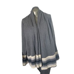 Acrobat gray silk cashmere cardigan size M‎ with stripe blue gray detail